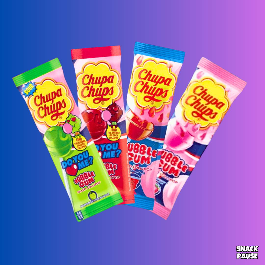 Chupa Chups Bubble Gum Lollipop | Pack of 4 | The Snack Pause